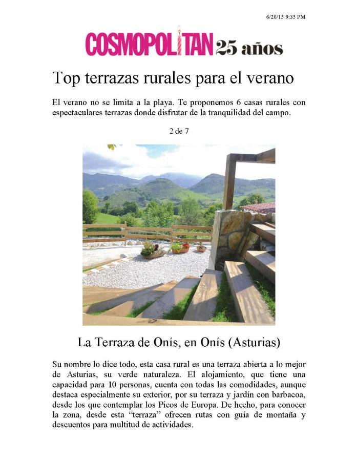 La Terraza De Onis Villa Bobia de Arriba Exteriör bild